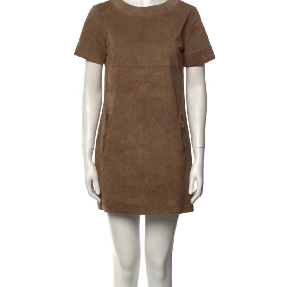 Suede!!!Neiman Marcus Chic Brown Suede Dress